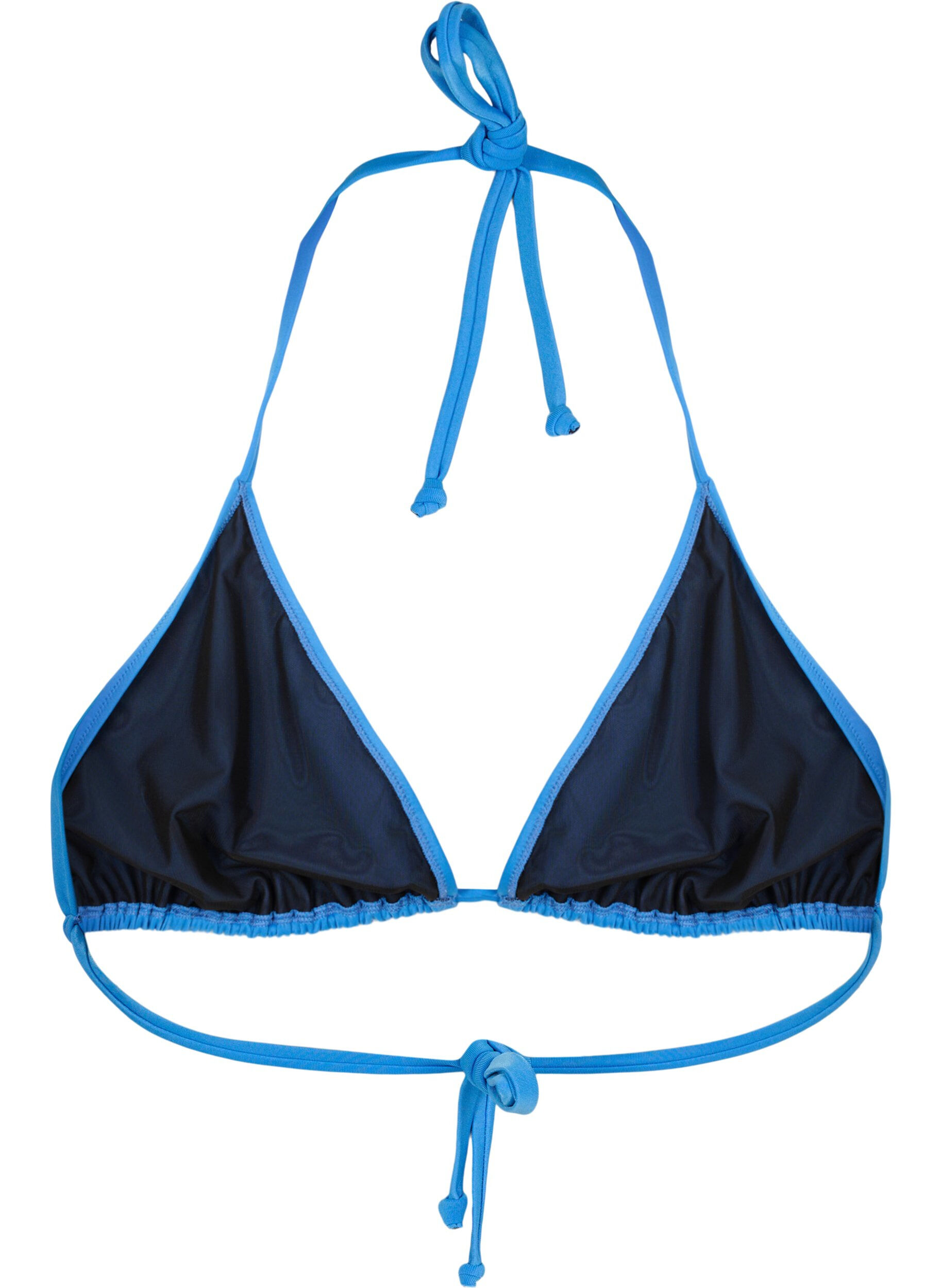 Ensfarvet trekants bikini bh
