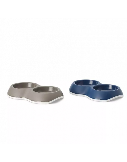 Savic Voerbak Delice Double - Hondenvoerbak - 26x16x4 cm Assorti Geschikt Voor Honden En Katten