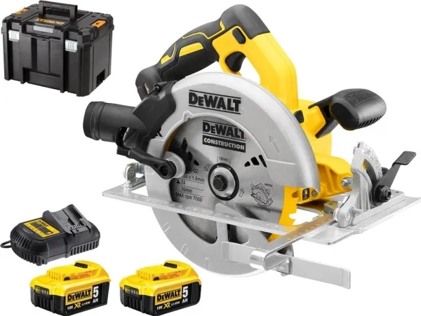 DeWALT DCS570P2-QW, Metal, Plast, Træ, Sølv, Gul, Aluminium, 18,4 cm, 5500 rpm, 1,6 cm