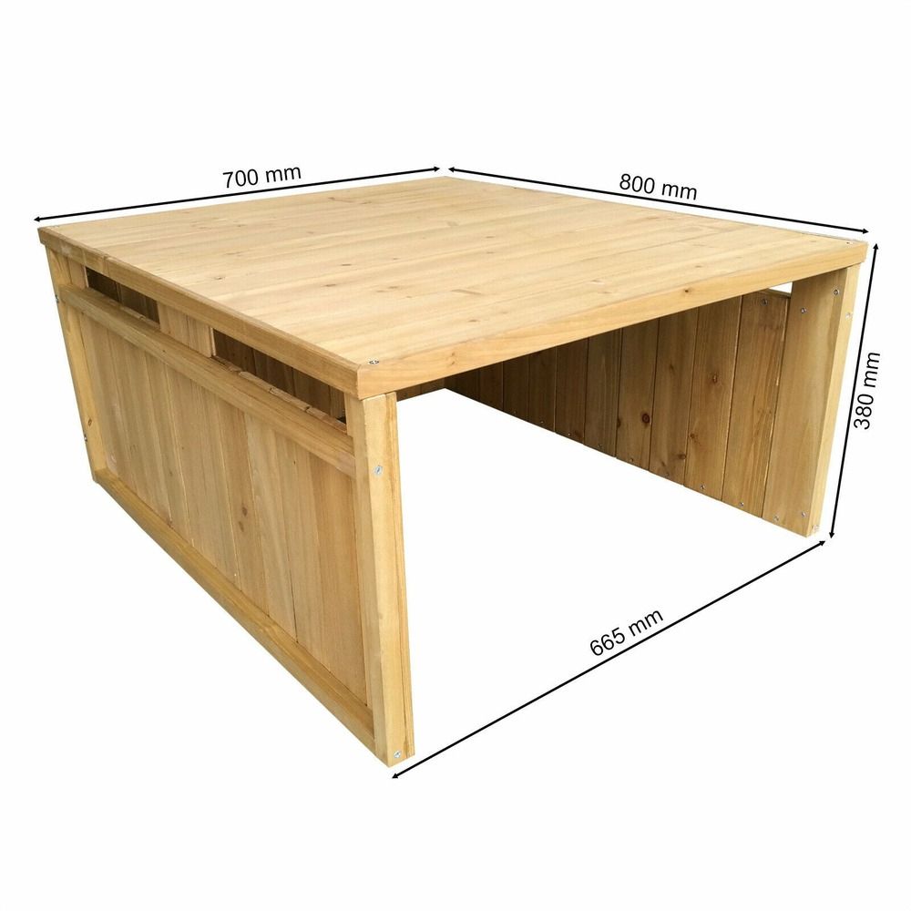 Garage robot tondeuse toit en pente bois massif abri 80 cm nature