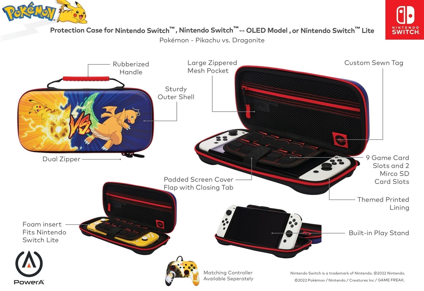 PowerA Protection Case - Pikachu Vs. Dragonit /Nintendo Switch