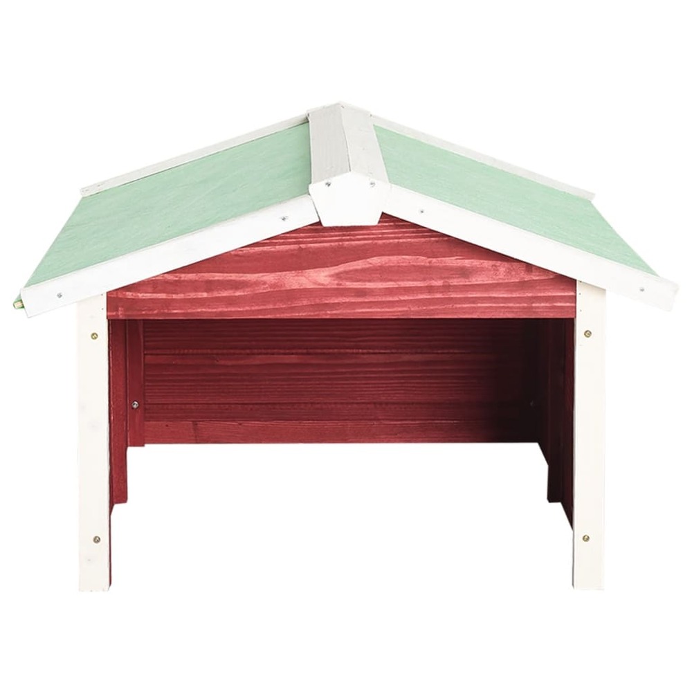 Garage de tondeuse à gazon 72x87x50 cm rouge et blanc sapin