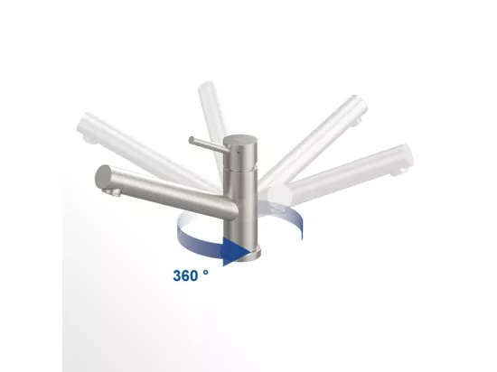 Robinet cuisine VILLEROY ET BOCH Como Acier massif