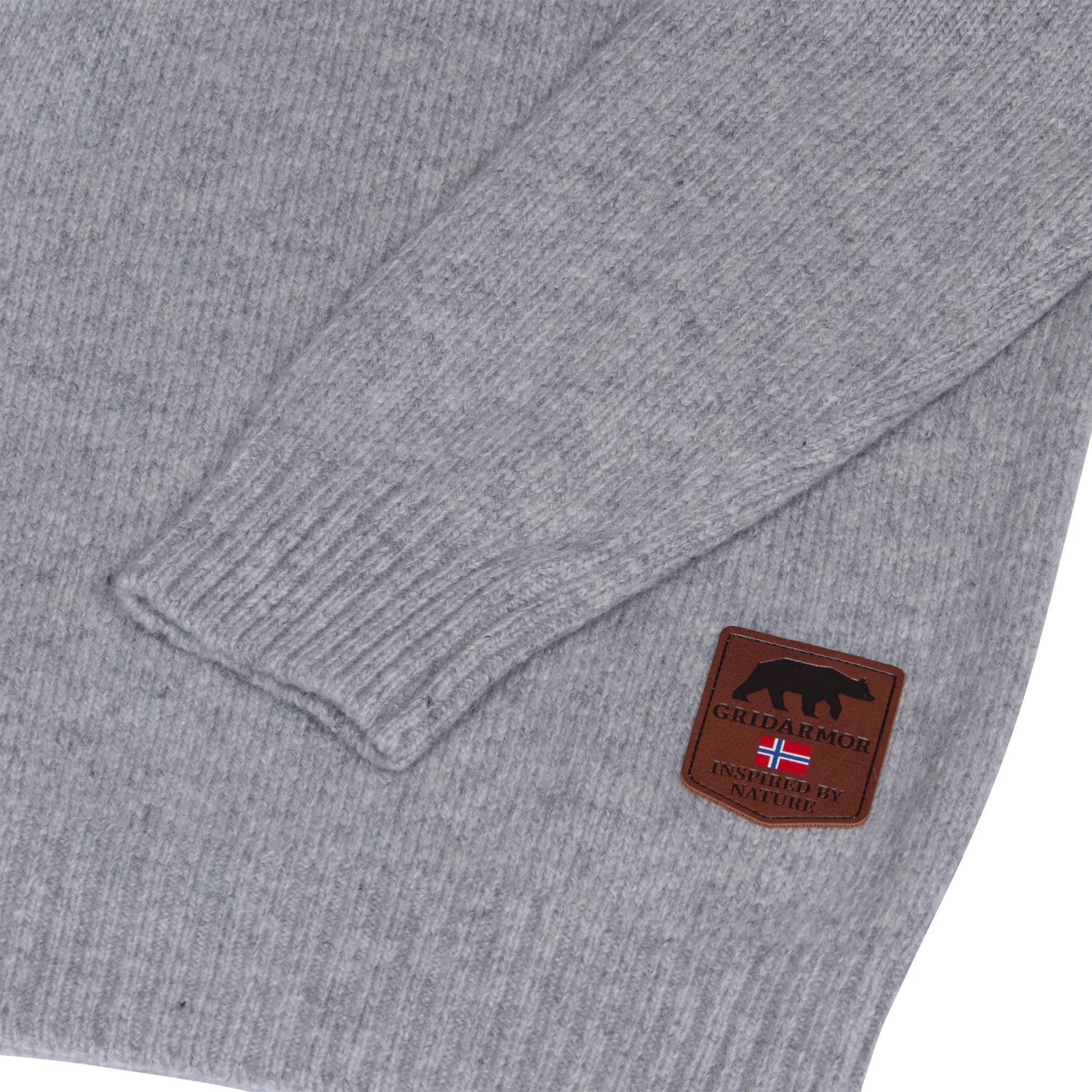 Gridarmor Women’s Snøkrystall Round Neck Ullgenser Light Grey/Dark Navy/White