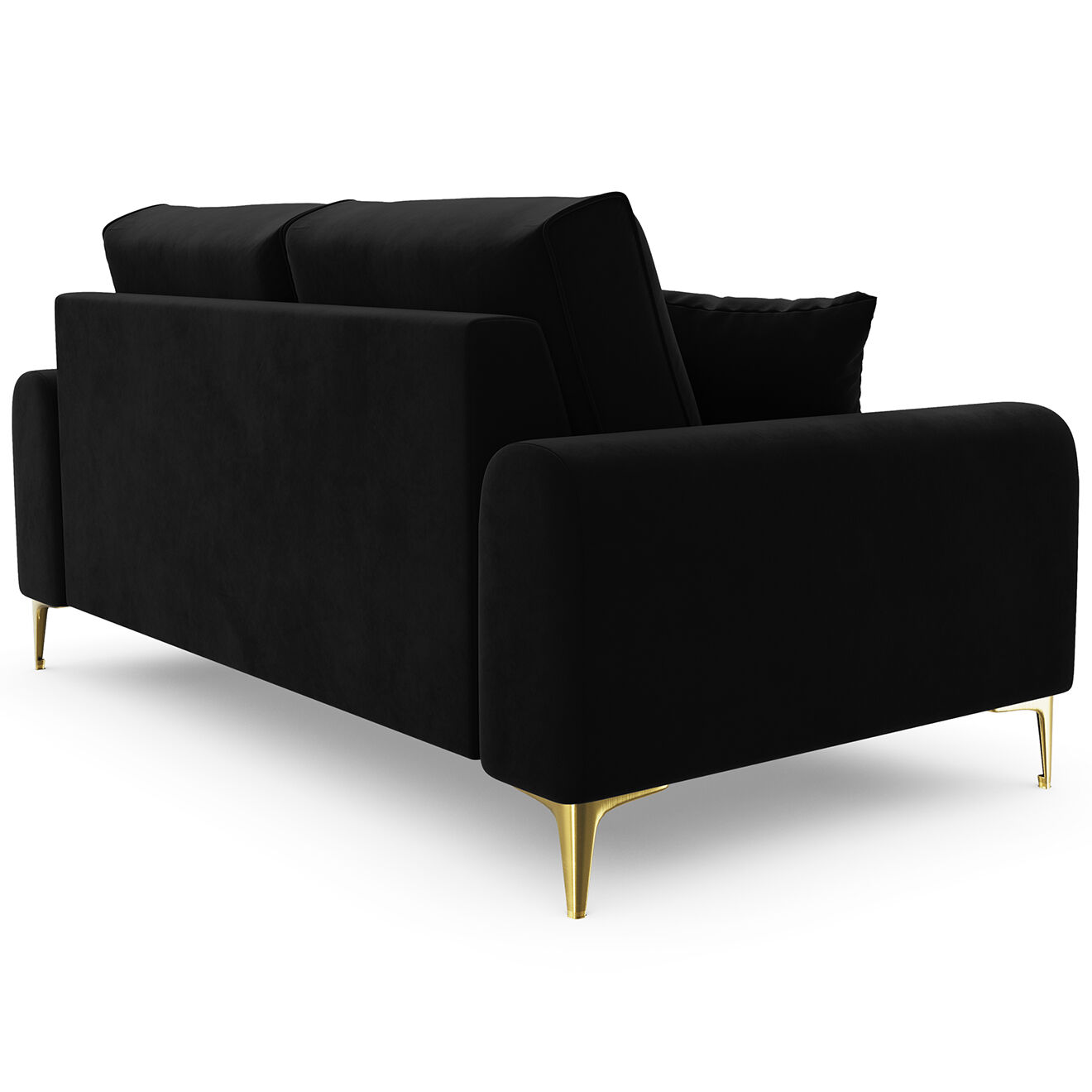 Mazzini Sofas Canapé 2 places velours madara noir - 172x102x90 cm