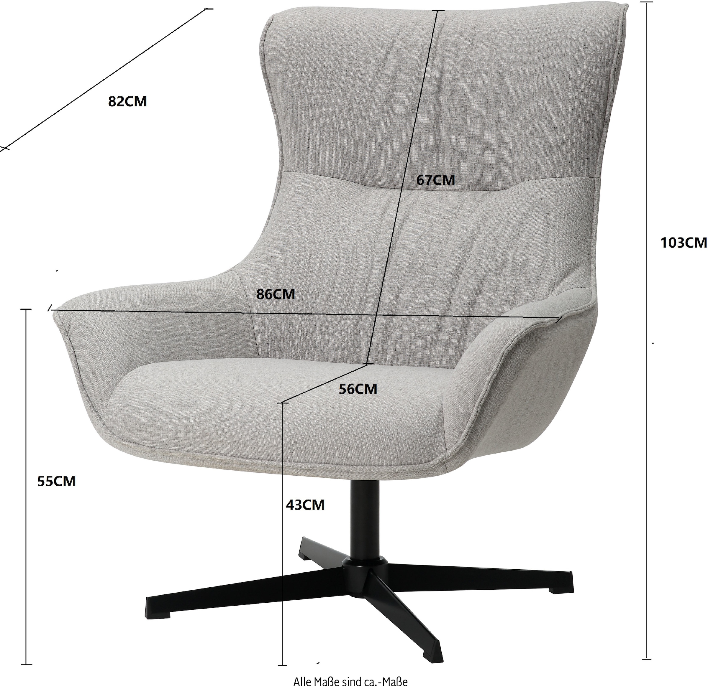INOSIGN Ohrensessel »FORNEY, Relax-Sessel, TV-Sessel, Lounge-Sessel,« 360° drehbar