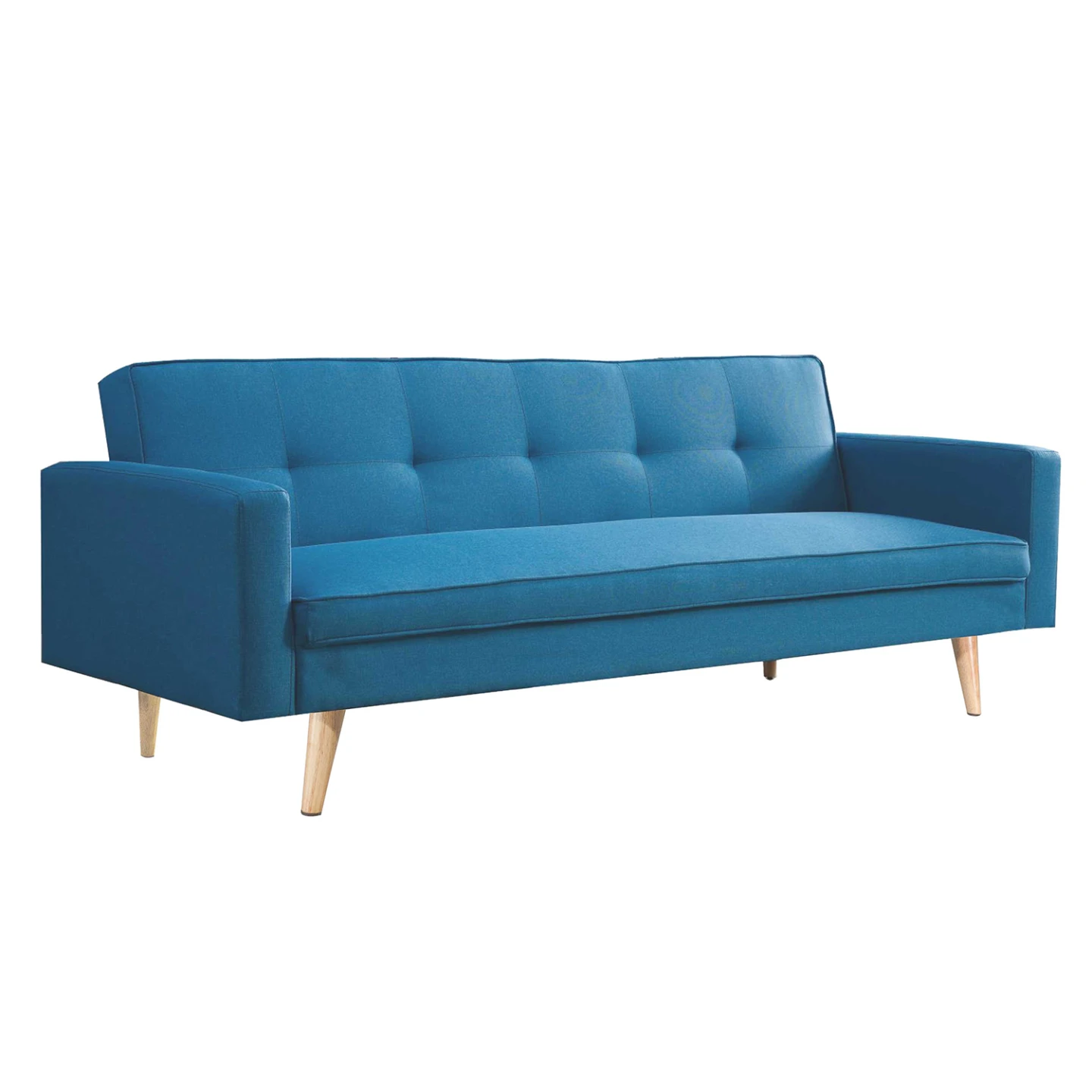 Canapé droit scandinave 3 places convertible LARS bleu canard