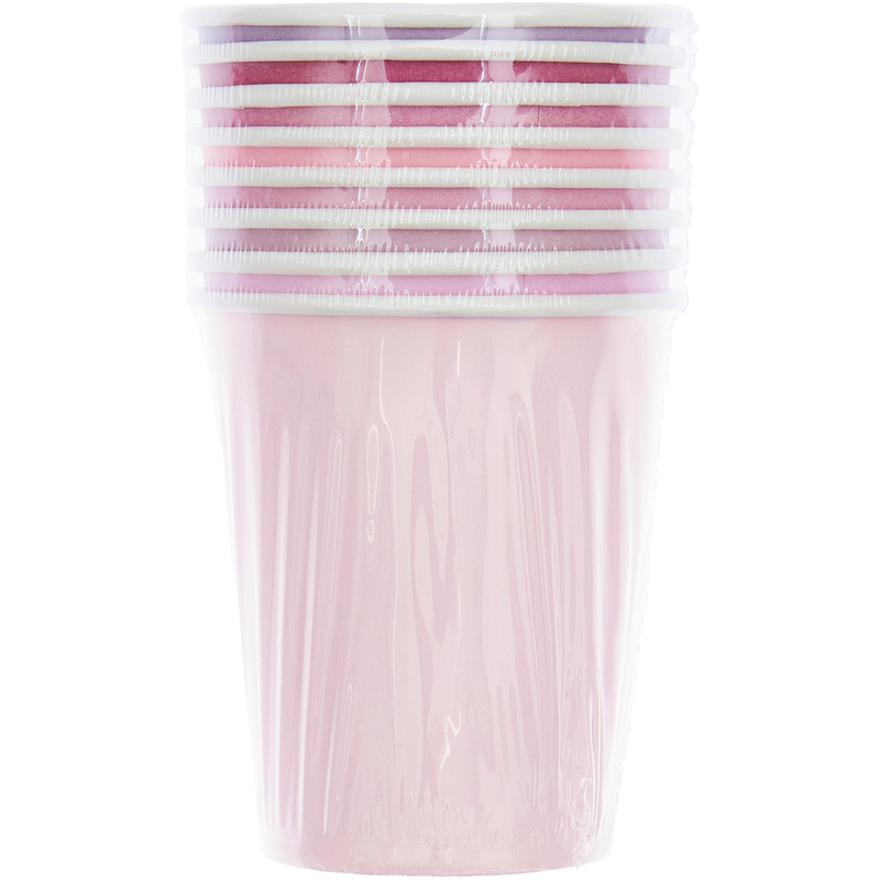 Rico Design Becher Rosa Mix, 250 ml, pink/violett, 8 Stück