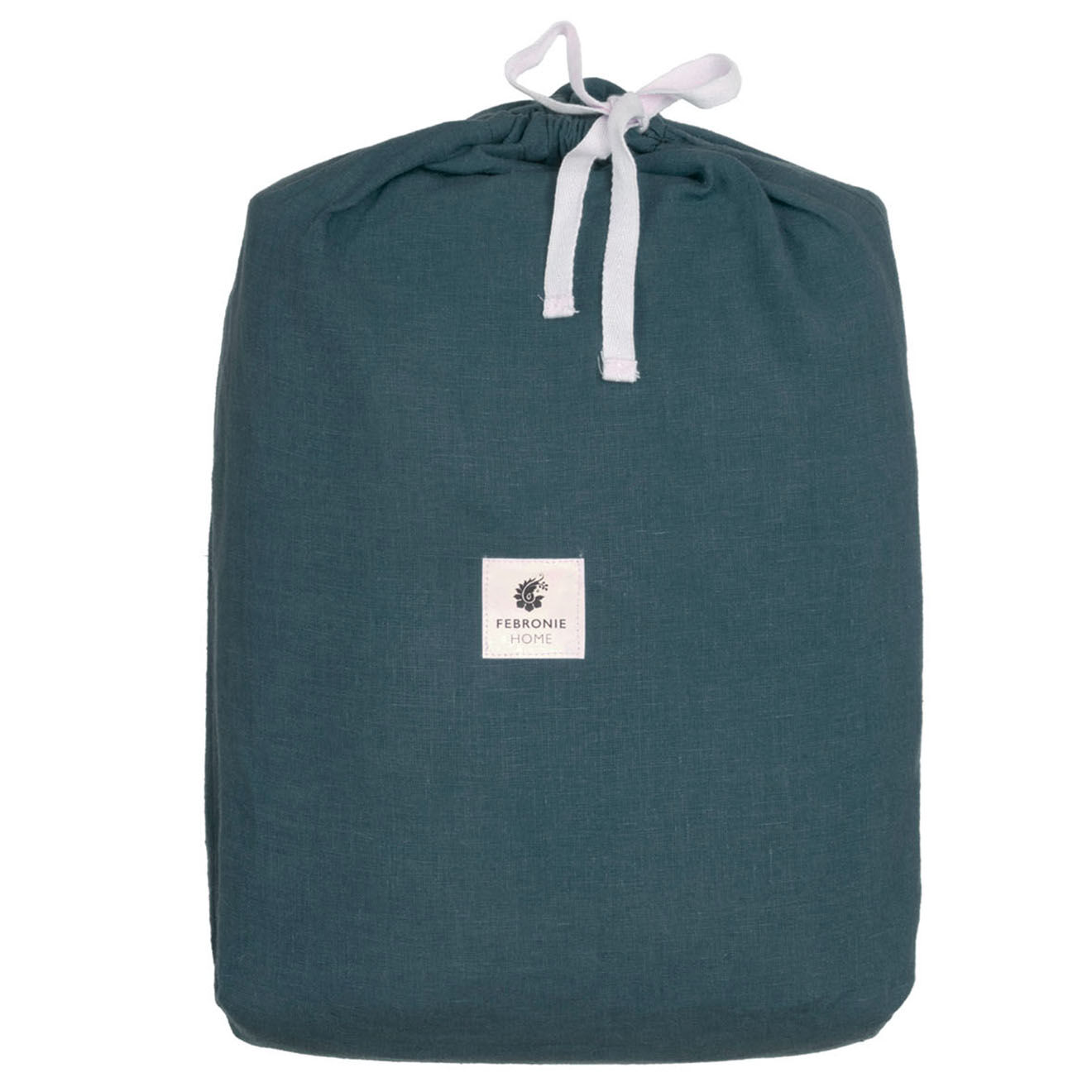 Febronie Home Housse de couette 100% Lin Hortense bleu de Prusse
