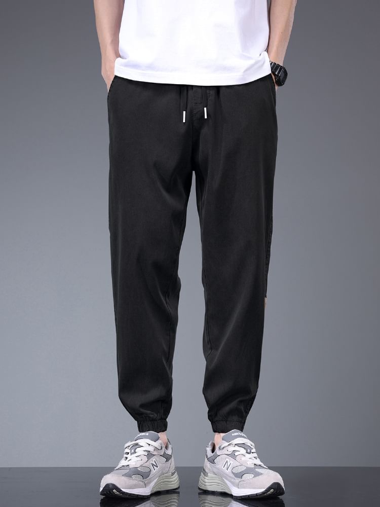 Denimic - Cropped harembroek met applicatie en middelhoge taille