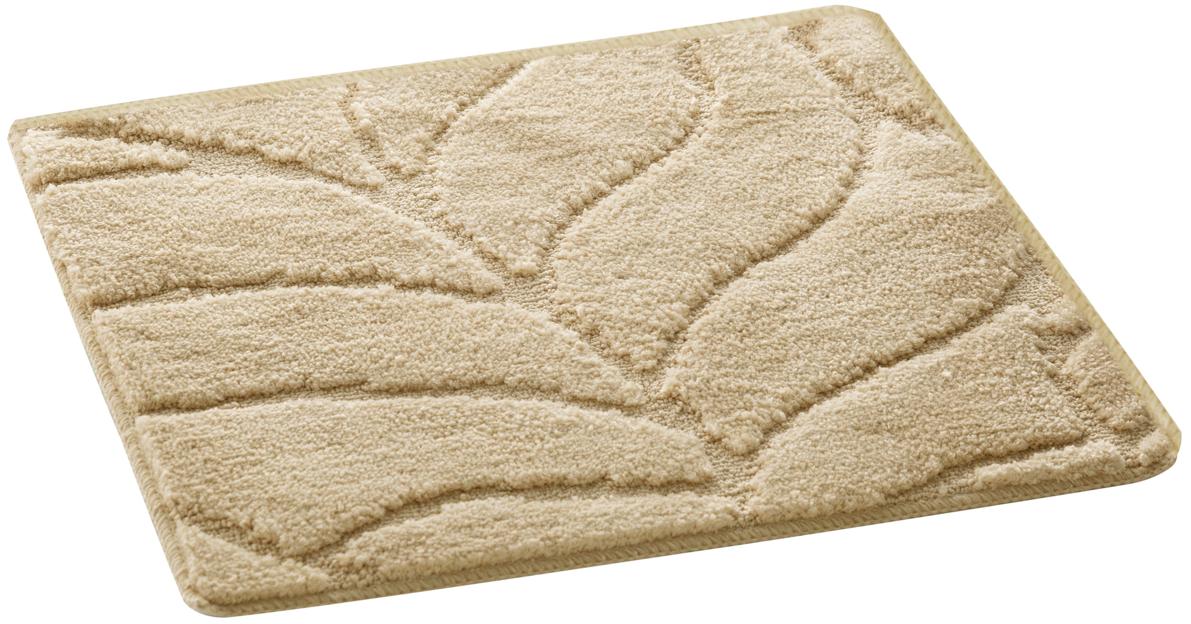 my home Badematte »Epense, Badvorleger, Badezimmer Teppich, Duschmatte mit Blattstruktur« Höhe 10 mm rutschhemmend beschichtet fussbodenheizungsgeeignet | schnell trocknend Badteppich, Uni, Blätter, Hoch-Tief, verschiedene Farben und Grössen