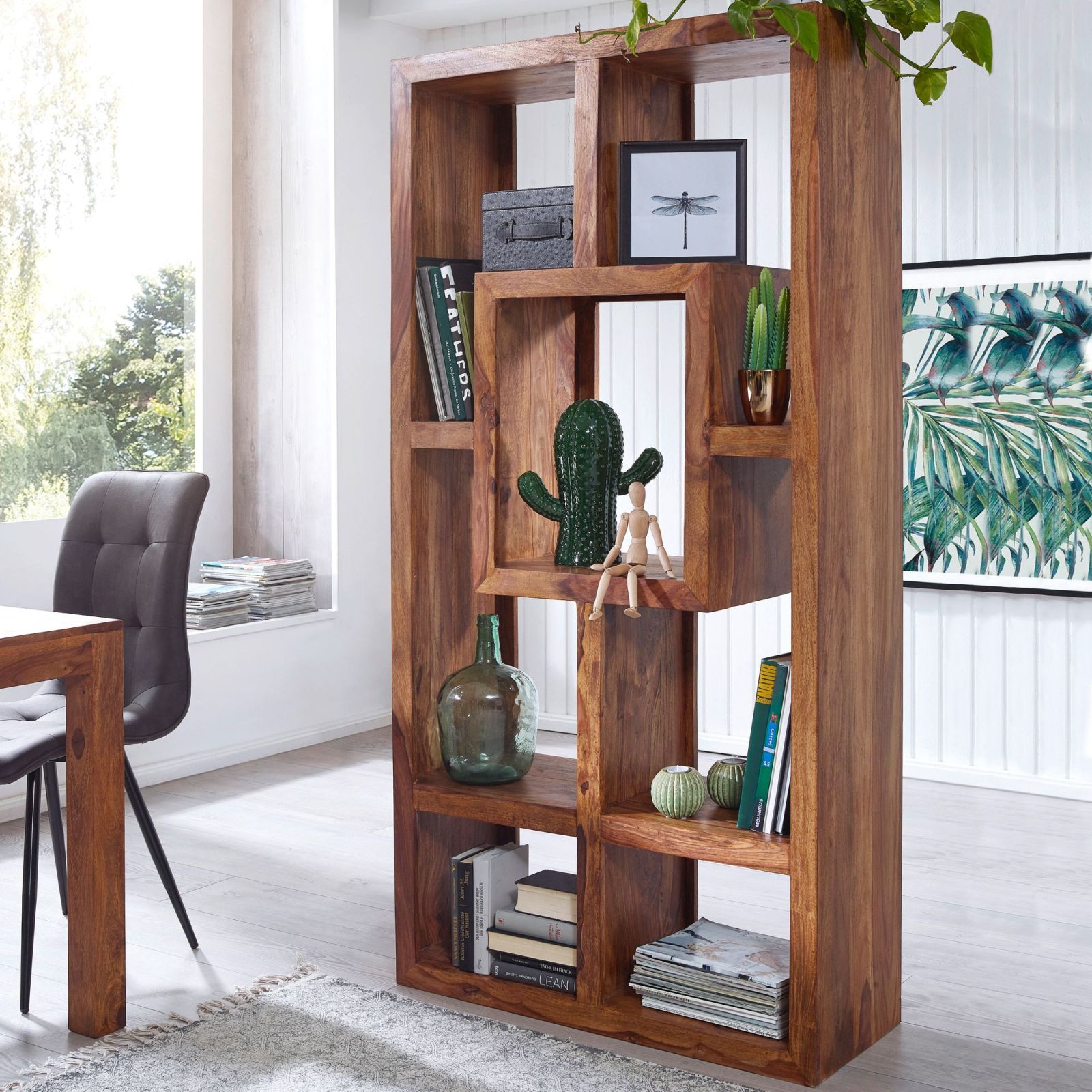 Bücherregal - Sheesham - Massivholz - 180 cm hoch