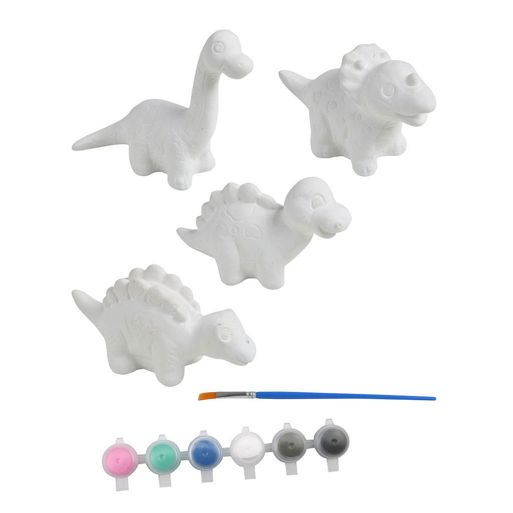 Lot de 4 céramiques à peindre thème dinosaures