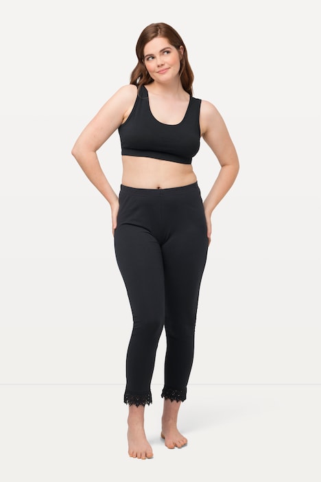 7/8-Leggings, Saumspitze, Biobaumwolle