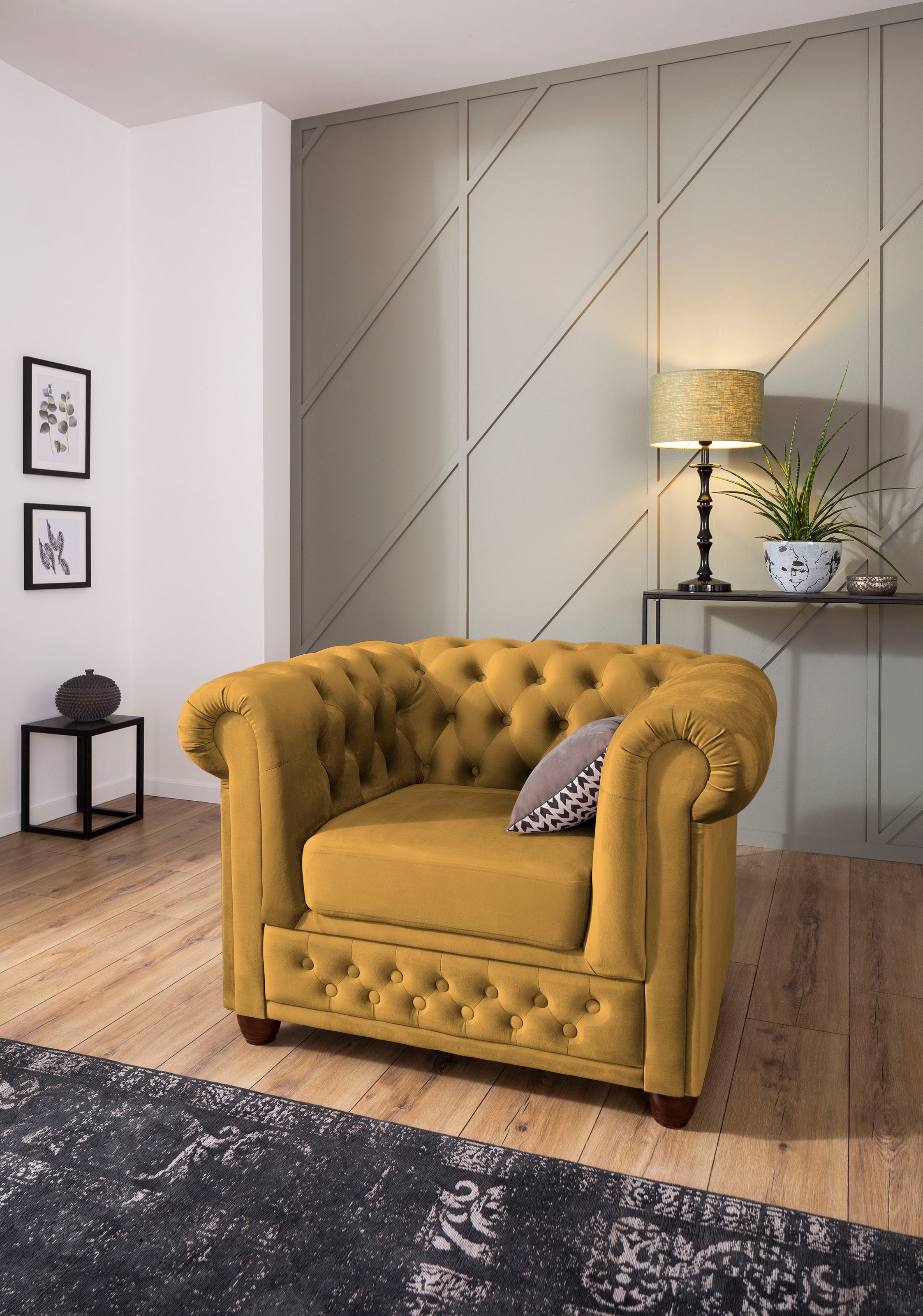 Home affaire Chesterfield-Sessel »New Castle Sessel« hochwertige Knopfheftung, B/T/H: 104/86/72 cm