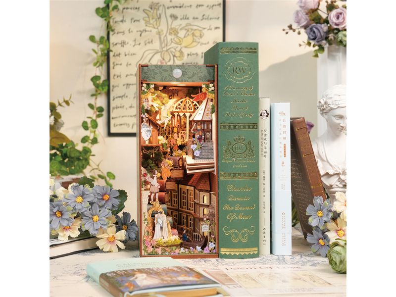 Tonecheer Bausatz Book Nook Shakespeare's Verse 3D-Modell aus lasergeschnittenen Holzteilen