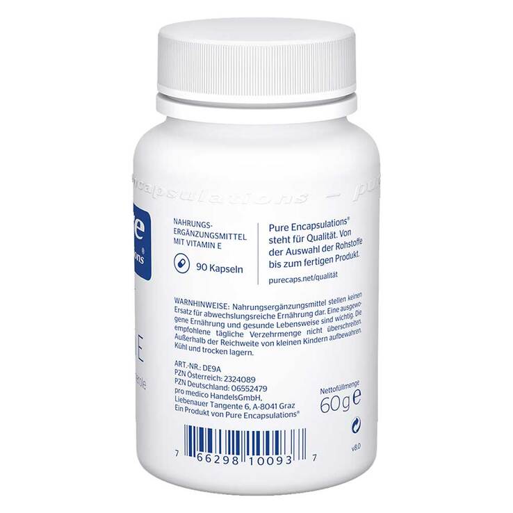 Pure Encapsulations Vitamin E Kapseln, 90 St