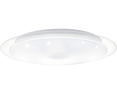 LED plafondlamp, dimbaar, 22W, 2780 lm, 3000-6500 K CCT instelbare witte tinten, HxØ 6x46,5 cm, wit/transparant met kristaleffect, nachtlampfunctie, afstandsbediening + timerfunctie