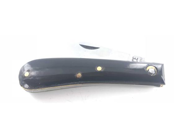 Serpette - Carbone - Manche Corne Noire Couteau de poche par Coursolle