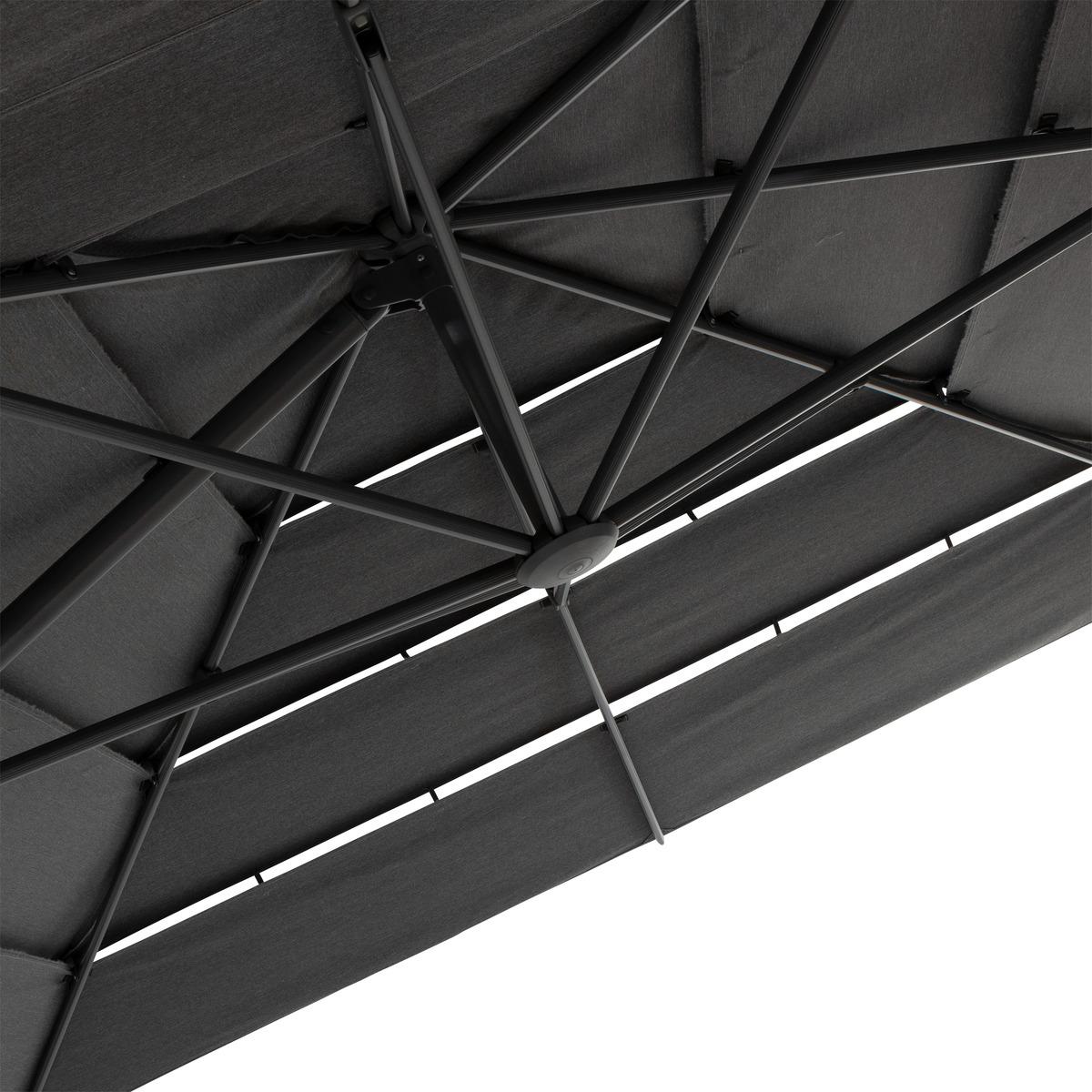 PARASOL DECENTRE MELHIA 4X3M MULTI TOILE ANTHRACITE