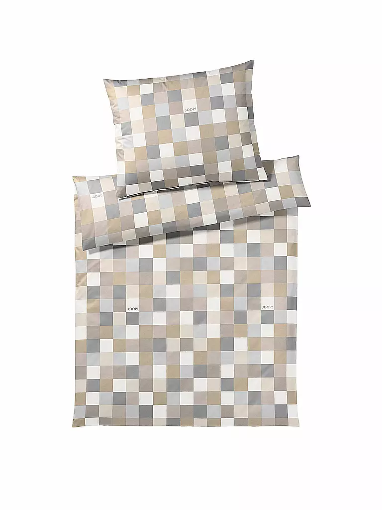 JOOP Satin Bettwäsche Mosaic 70x90cm / 140x220cm beige