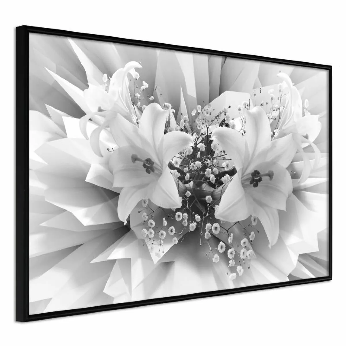 Paris Prix Affiche Crystal Lillies - 60 x 40 cm Noir