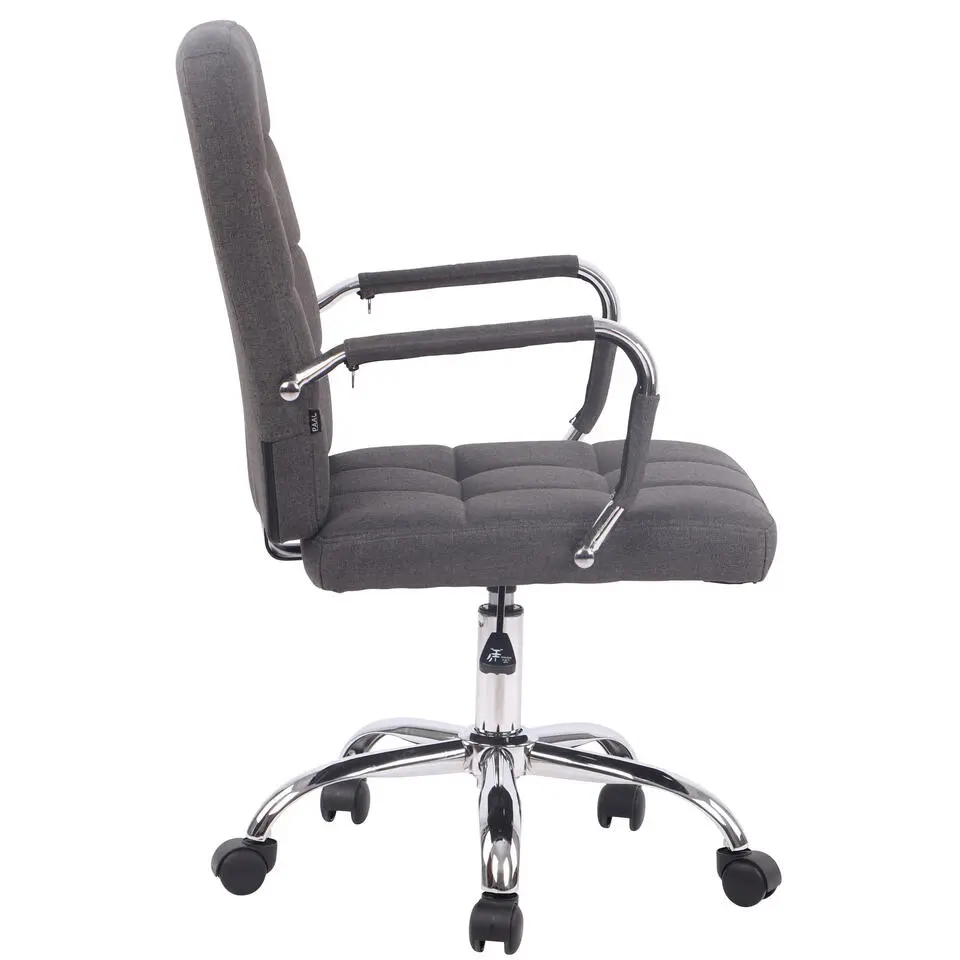 CLP Bureaustoel Deli PRO chroom Frame - Stof - donkergrijs