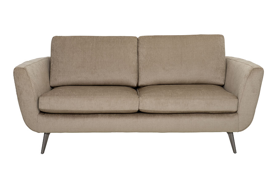 Sun sofa 2,5-seter. Tekstil Evita 1373-23 Light Beige med sorte kromben.
