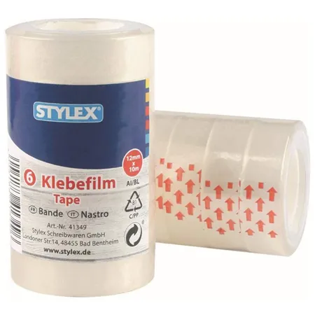 Stylex Klebeband 10 m x 12 mm, 6 Rollen