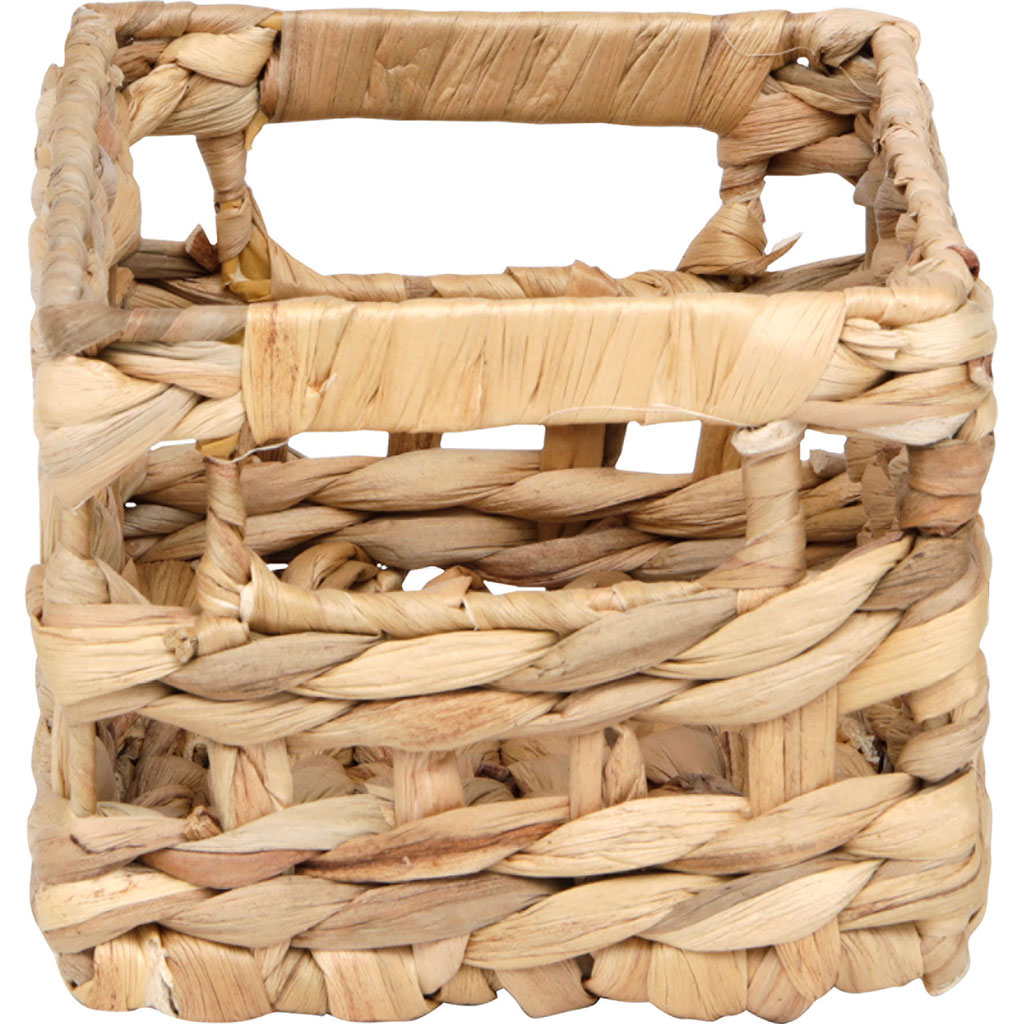Panier de rangement rectangulaire ajouré naturel 25x12x15cm