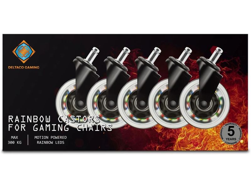 DELTACO Ersatzrollen GAM-141 Schwarz Ersatzrollen für Gaming-Stühle