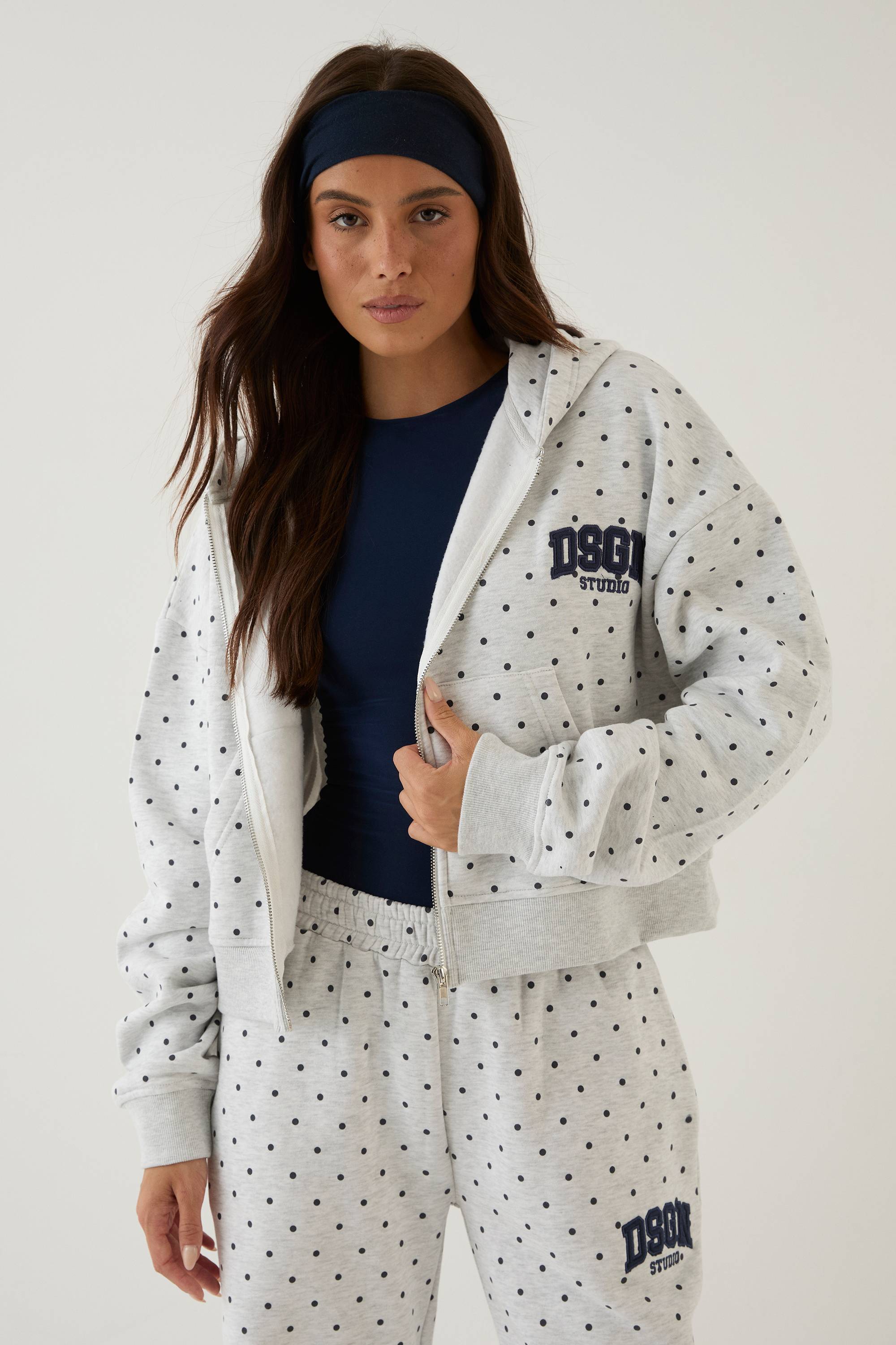 Sweat À Casynthétiqueche Court Boxy Avec Appliqué À Pois Dsgn Studio