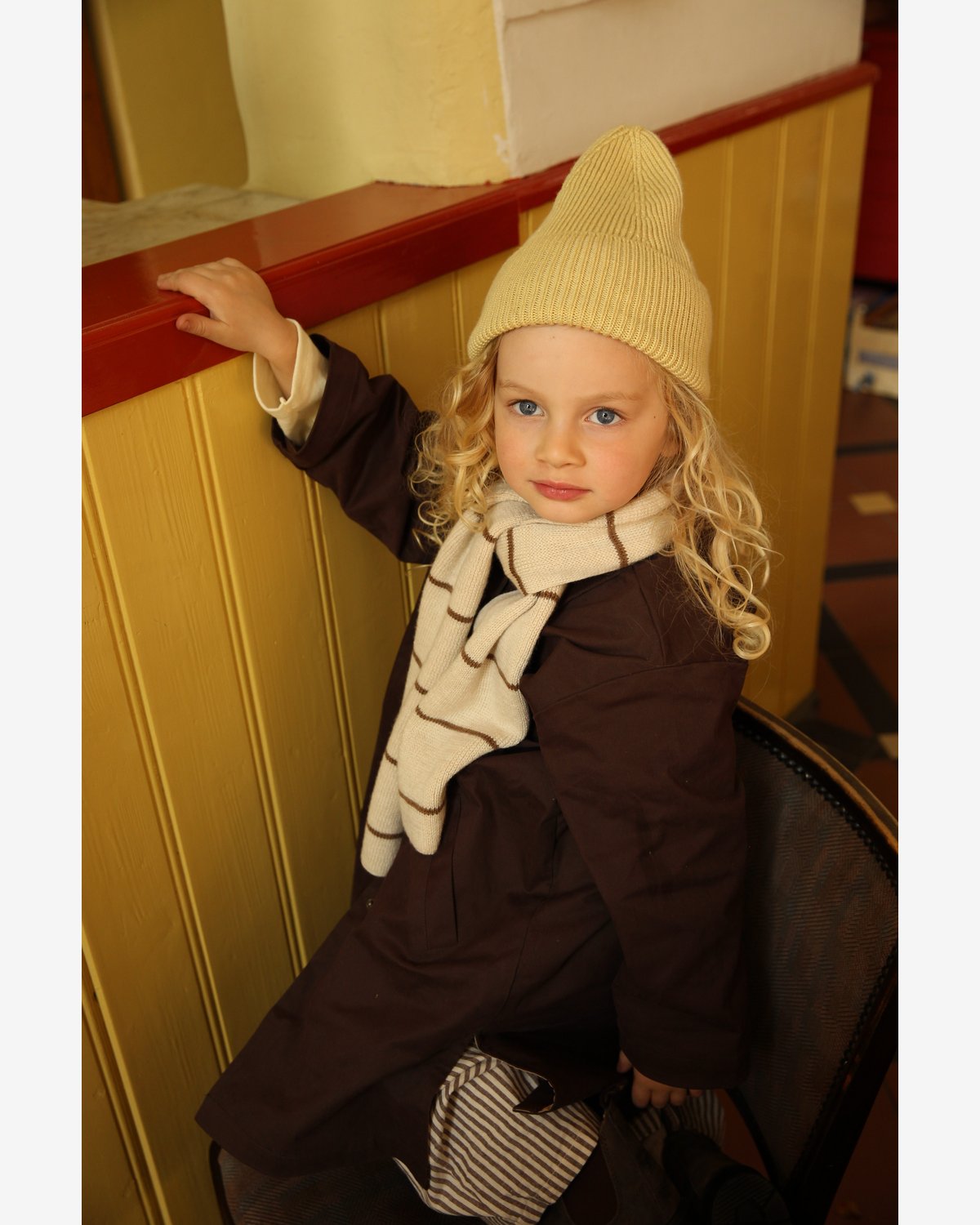Ull Beanie barn – 100% Merino, Ubehandlet – Rib Lue Fonzie
