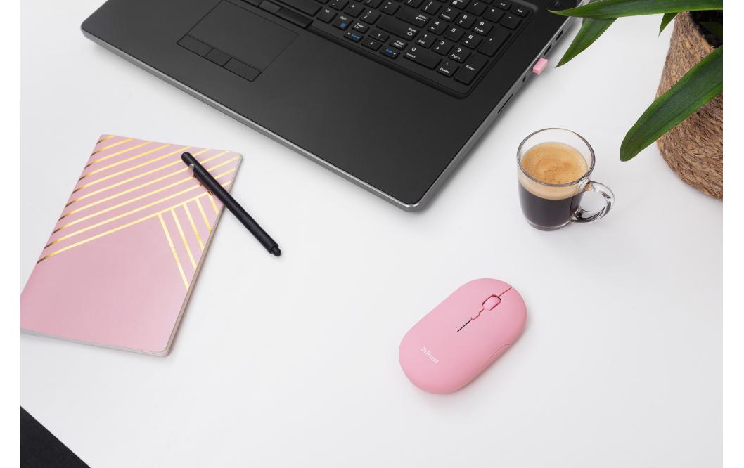 Maus Puck Rechargeable PinkWiederaufladbare Funkmaus mit abgerundeten Design