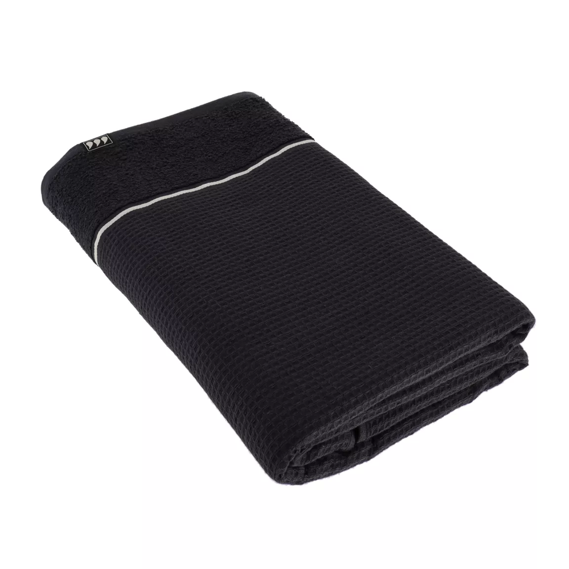 Serviette de bain coton nid d'abeille (90 x 150 cm) Japandi Noir