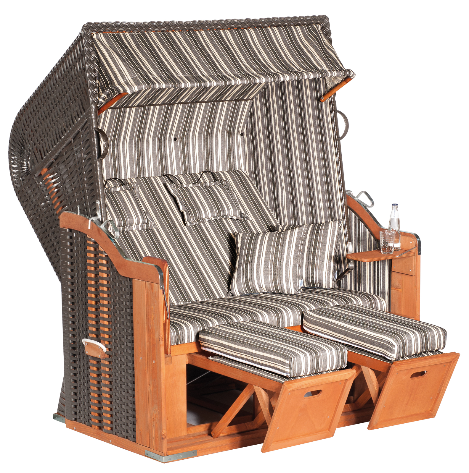 Strandkorb RUSTIKAL 250 PLUS XL - Geflecht anthrazit - 145x160 cm