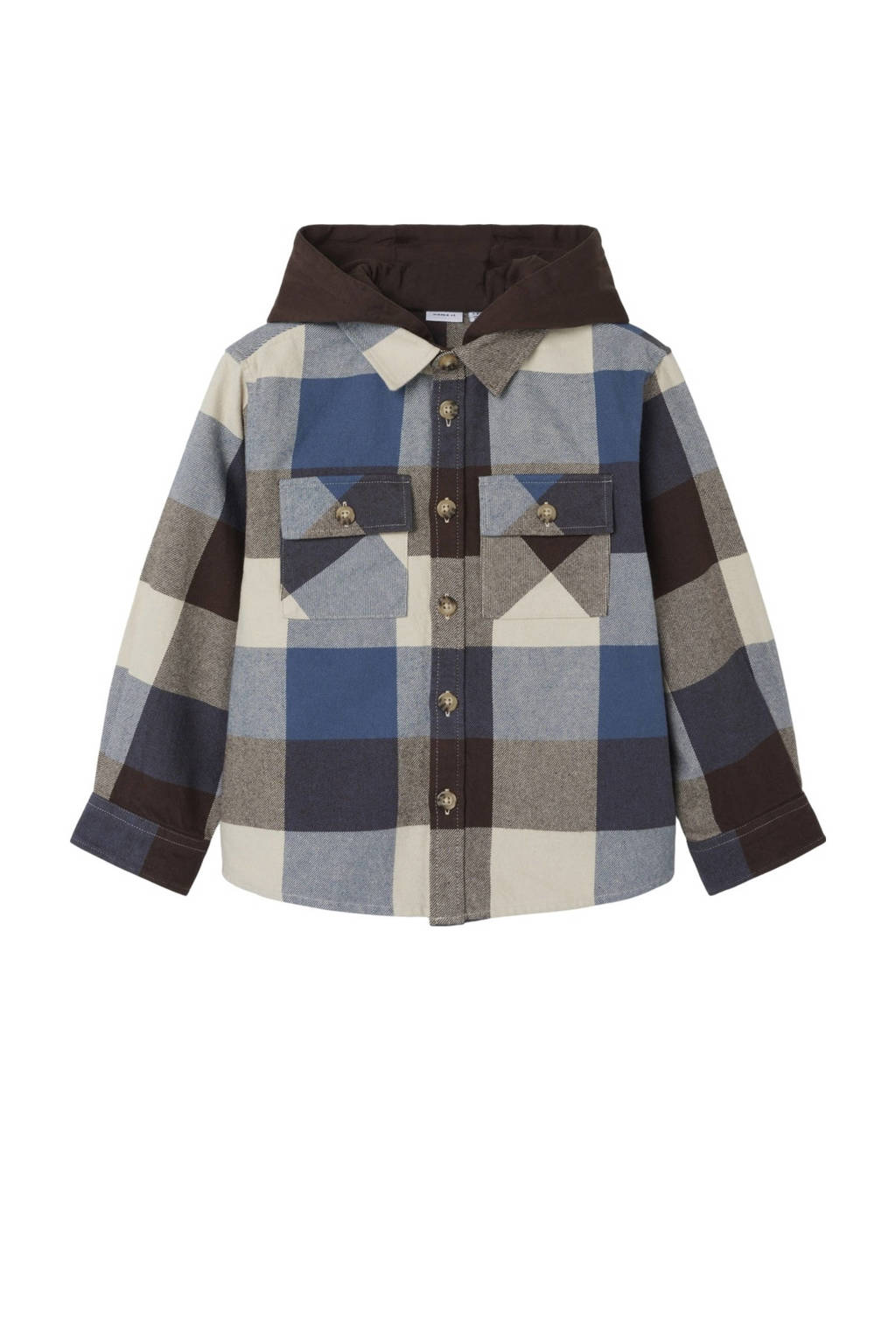 NAME IT overshirt NKMOSOM met capuchon donkerblauw/zwart