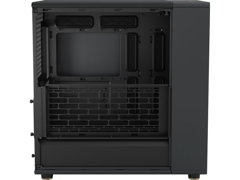 Fractal Design PC-Gehäuse North XL Schwarz Elegantes Gehäuse mit offener Front aus echtem Walnussholz