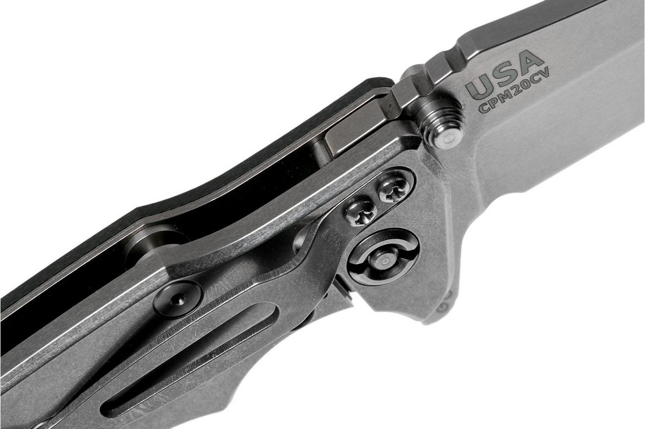 Rick Hinderer Eklipse 3.5” Tanto, CPM 20CV Stonewashed, Black G10 zakmes