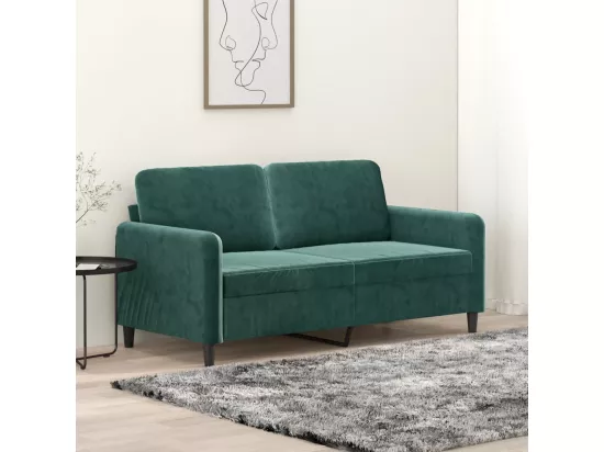 Canapé à 2 places Vert foncé 140 cm Velours