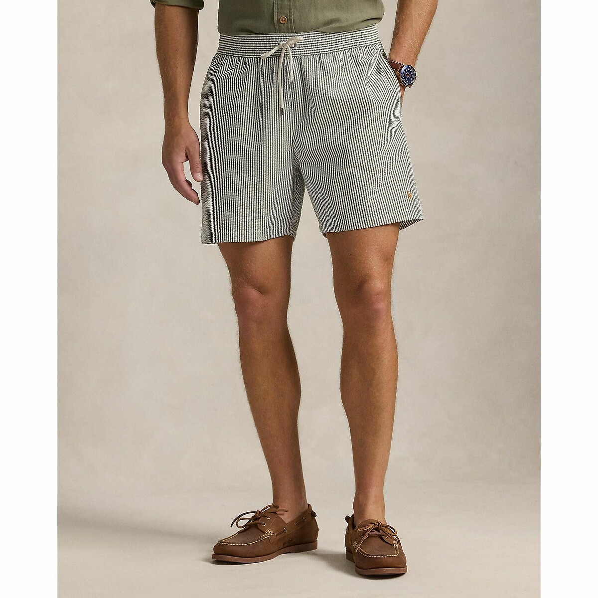 POLO RALPH LAUREN<br>Calção Traveler em seersucker 14,6 cm