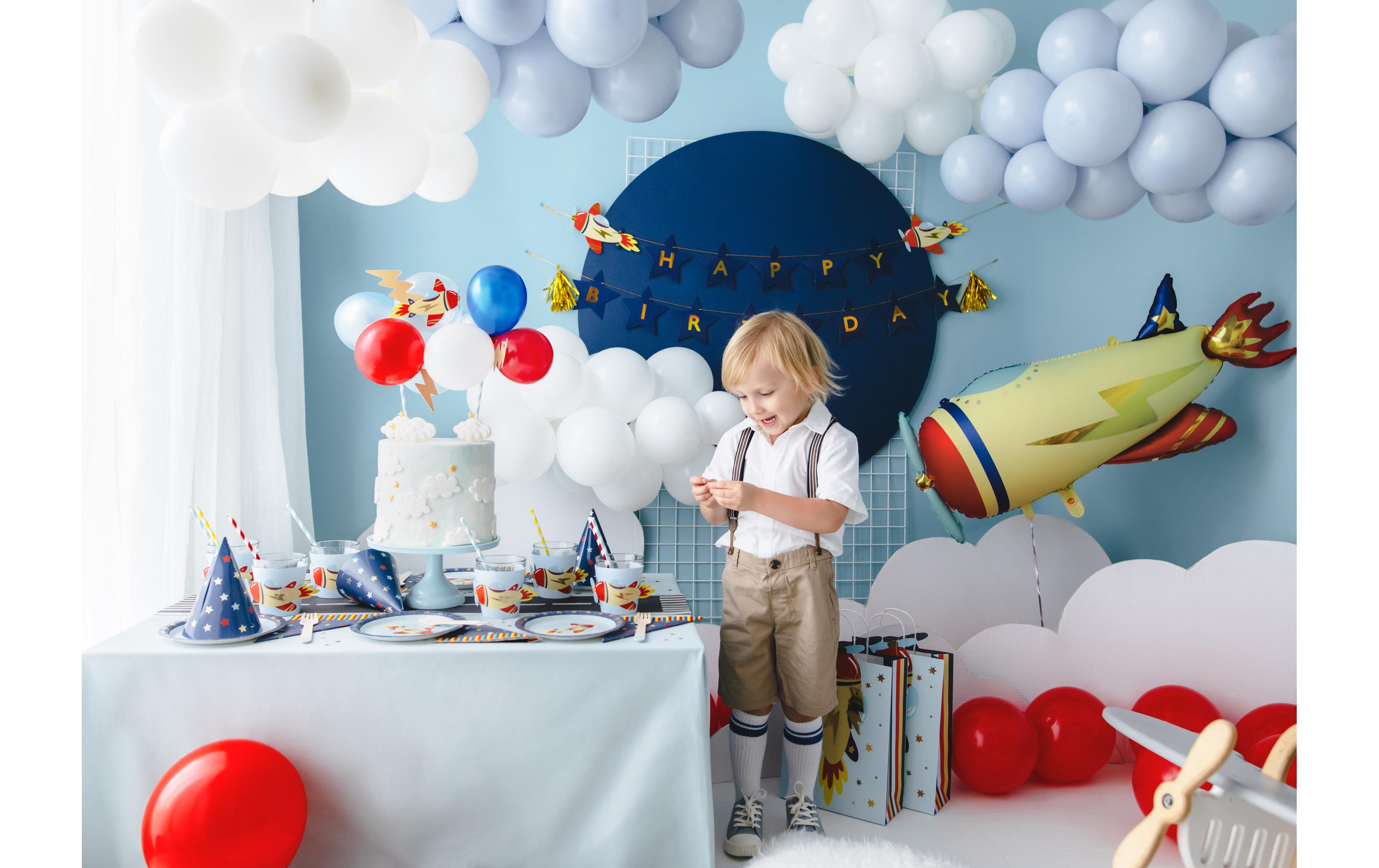 Girlande Flugzeug 3 m, DunkelblauGirlande für Kindergeburtstag