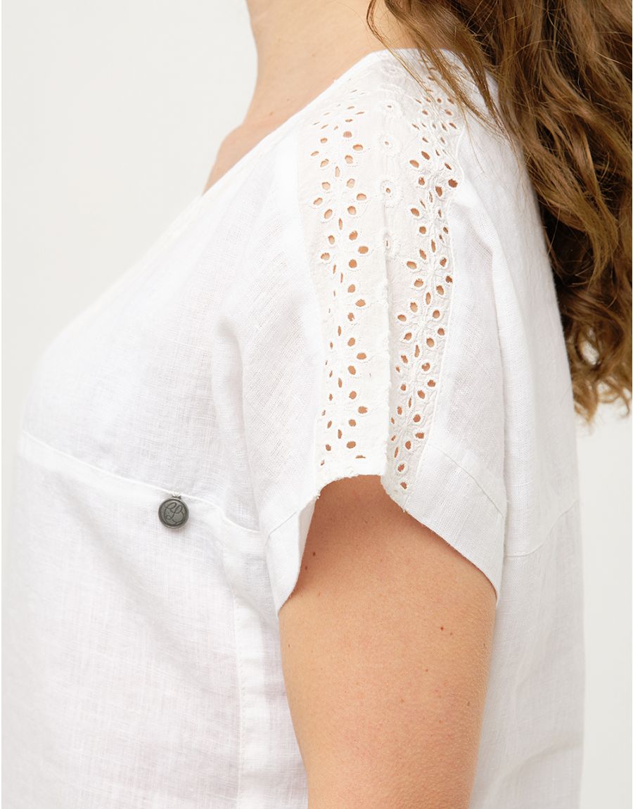 Blouse 100%lin blanc