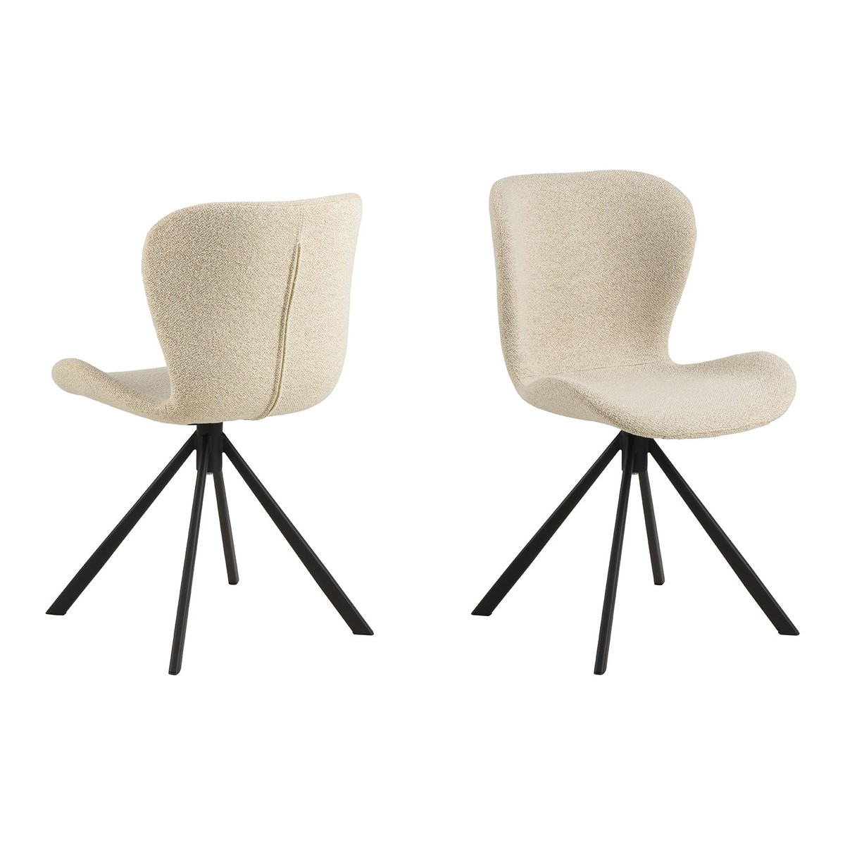 Eetkamerstoel Pescara beige bouclé - set van 2