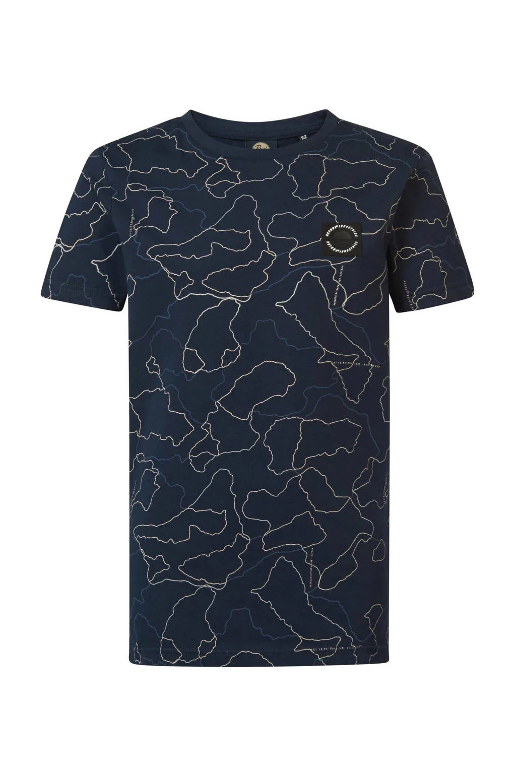 Petrol Industries T-shirt met all over print blauw