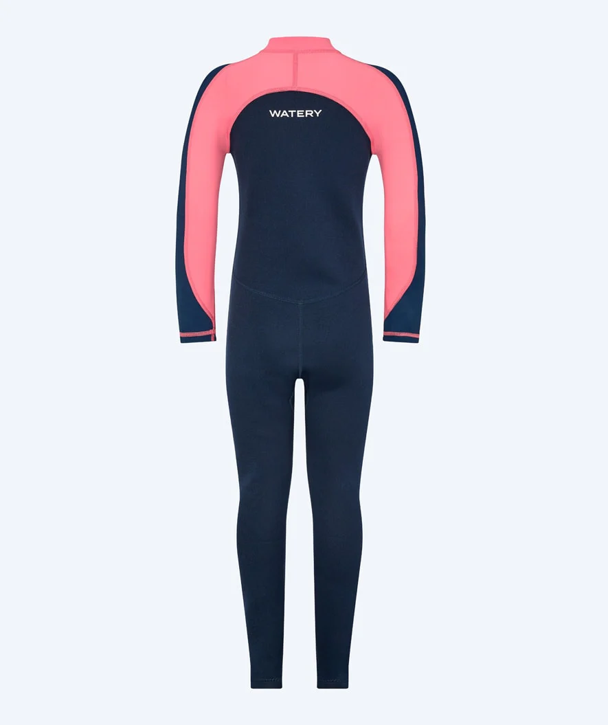 Watery UV våddragt til børn - Calypso Full-Body - Coral/mørkeblå