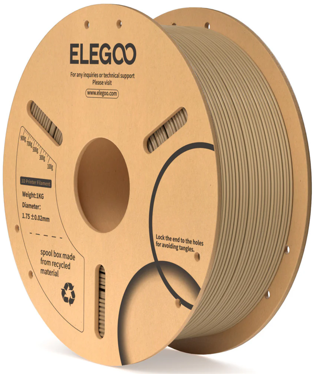 Elegoo  PLA Wood, 1,75 mm / 1000 g    Anfängerfreundliches PLA in Holzfarbe