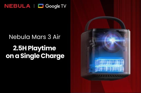 Anker - Nebula Mars 3 Air - Bærbar Smart Projektor, Sort