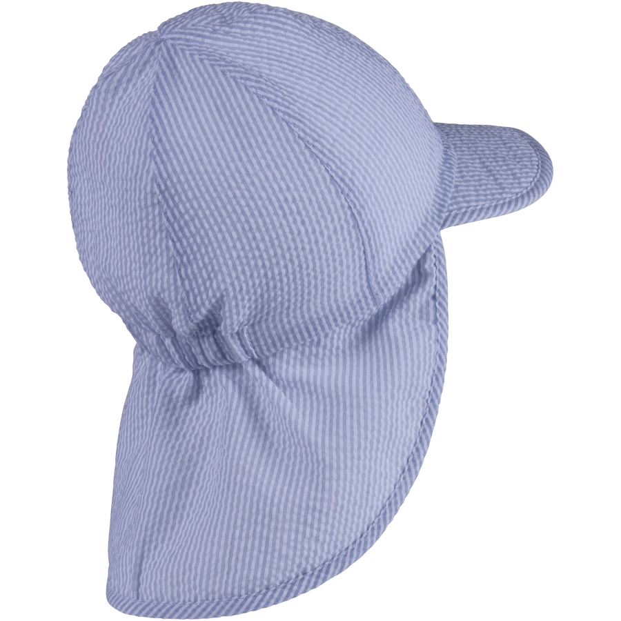 Sterntaler Schirmmütze mit Nackenschutz Streifen himmelblau
