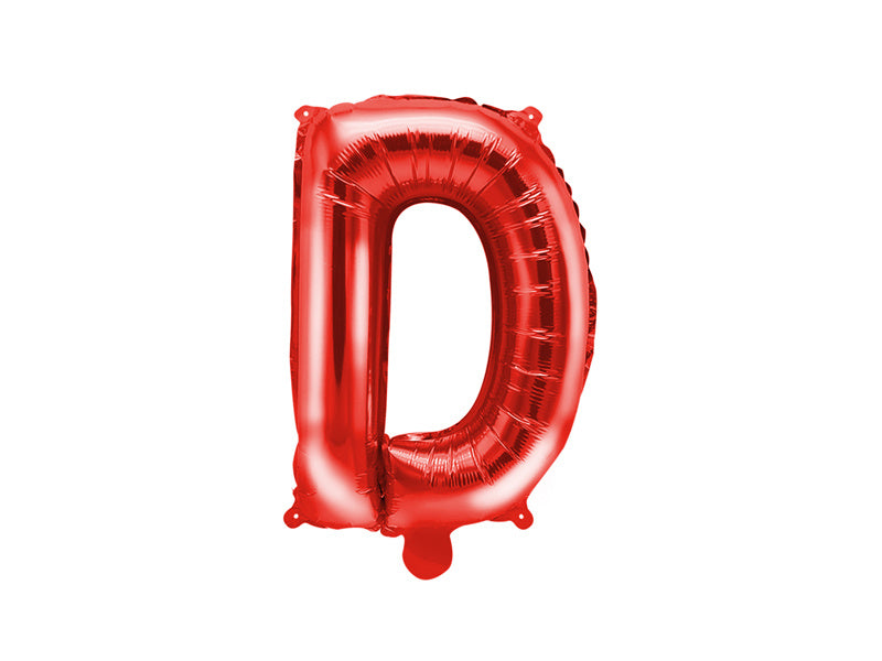 Folie Ballon Letter D Rood Leeg 35cm